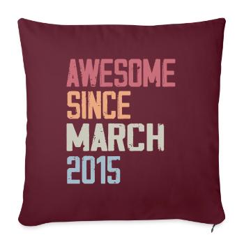 2015 Mars Naissance Anniversaire Mars 2015 Cadeau - Housse de coussin décorative 45 x 45 cm - bordeaux - Devant