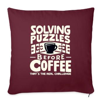 Puzzle Lover Jigzaw Puzzle Jeu de société Puzzler - Housse de coussin décorative 45 x 45 cm - bordeaux - Devant