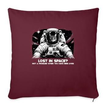 Chat, Astronaute, Astronomie, Système Solaire Externe - Housse de coussin décorative 45 x 45 cm - bordeaux - Devant