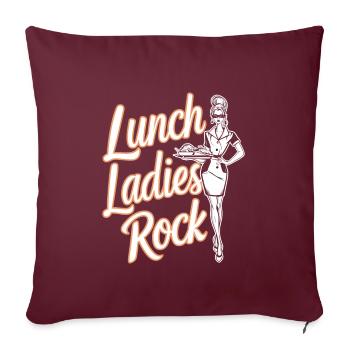 Déjeuner À L’école Dame Écolière À La Cafétéria - Housse de coussin décorative 45 x 45 cm - bordeaux - Devant
