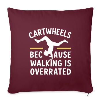 Cartwheeling Gymnastique Gymnaste Costume Roue de charrette - Housse de coussin décorative 45 x 45 cm - bordeaux - Devant