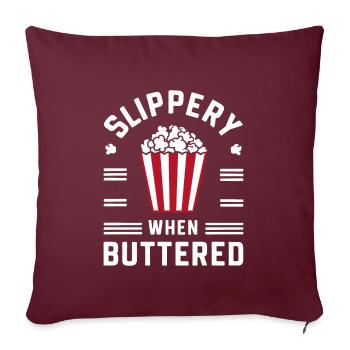 Dicton drôle de pop-corn, regarder du pop-corn en frénésie - Housse de coussin décorative 45 x 45 cm - bordeaux - Devant