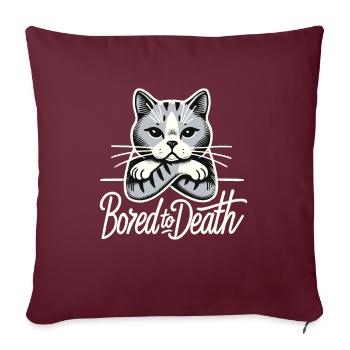 Design de chat Emo pour les amoureux des chats gothiques et - Housse de coussin décorative 45 x 45 cm - bordeaux - Devant