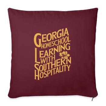Géorgie Vie de maman scolarisée à la maison dans l’État de la pêche - Housse de coussin décorative 45 x 45 cm - bordeaux - Devant