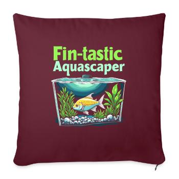 Passionné d’aquascaping Jardinage sous-marin - Housse de coussin décorative 45 x 45 cm - bordeaux - Devant