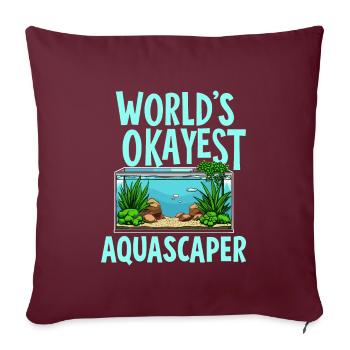 Passionné d’aquascaping Jardinage sous-marin - Housse de coussin décorative 45 x 45 cm - bordeaux - Devant