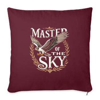 Explorez l’art de la fauconnerie avec de magnifiques oiseaux - Housse de coussin décorative 45 x 45 cm - bordeaux - Devant