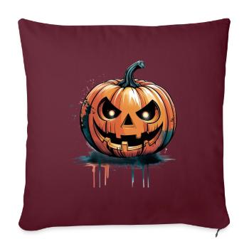 Citrouilles-lanternes d’Halloween - Housse de coussin décorative 45 x 45 cm - bordeaux - Devant