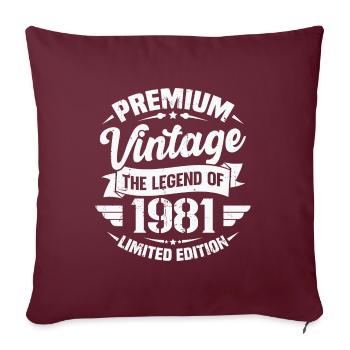 Vintage 1981 Édition Limitée - Housse de coussin décorative 45 x 45 cm - bordeaux - Devant