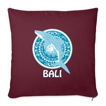 Requin baleine Bali Indonésie - Housse de coussin décorative 45 x 45 cm - bordeaux - Devant