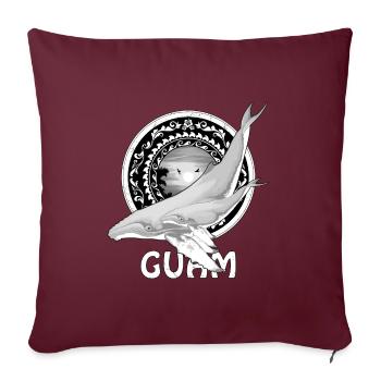 Baleine à bosse de Guam - Housse de coussin décorative 45 x 45 cm - bordeaux - Devant