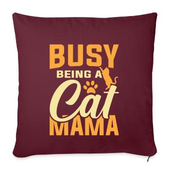 Engagée dans le fait d’être une maman chat - Housse de coussin décorative 45 x 45 cm - bordeaux - Devant