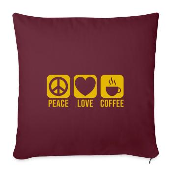 Peace Love Café - Housse de coussin décorative 45 x 45 cm - bordeaux - Devant