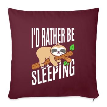 Je préfère dormir t-shirt - Housse de coussin décorative 45 x 45 cm - bordeaux - Devant