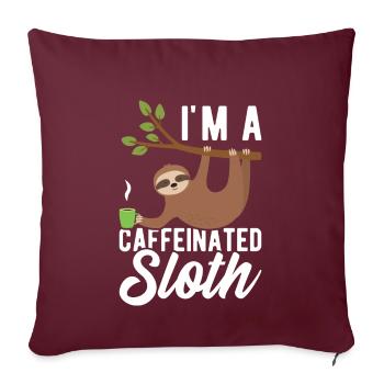 Je suis un paresseux caféiné T-shirt - Housse de coussin décorative 45 x 45 cm - bordeaux - Devant