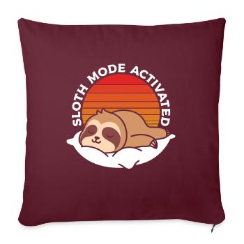 Mode paresseux activé dans le t-shirt rétro - Housse de coussin décorative 45 x 45 cm - bordeaux - Devant