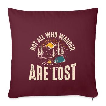 Tous ceux qui se promènent ne sont pas perdus - Housse de coussin décorative 45 x 45 cm - bordeaux - Devant
