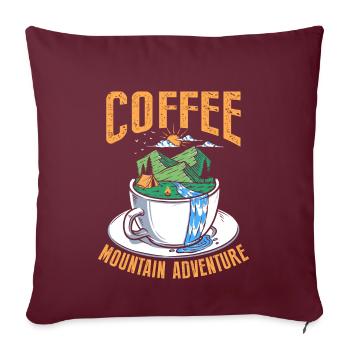 Coffee Mountain Adventure - Sofakissenbezug 45 x 45 cm - Burgunderrot - Vorne