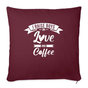Ich Großer Jungen Auf Liebe Und Kaffee - Sofakissenbezug 45 x 45 cm - Burgunderrot - Vorne
