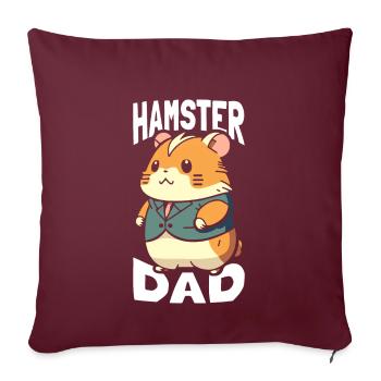 Papa Hamster T-shirt - Housse de coussin décorative 45 x 45 cm - bordeaux - Devant