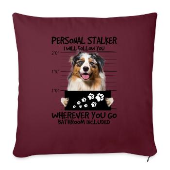 Berger australien - Housse de coussin décorative 45 x 45 cm - bordeaux - Devant