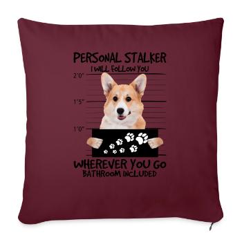 Welsh Corgi - Sofakissenbezug 45 x 45 cm - Burgunderrot - Vorne