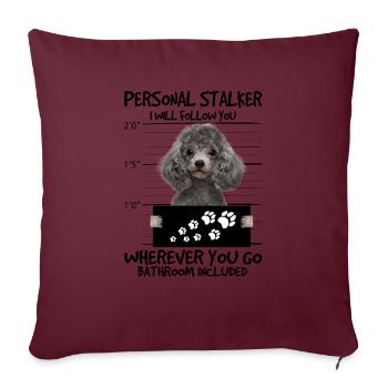 Pudel - Housse de coussin décorative 45 x 45 cm - bordeaux - Devant