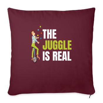 Le Juggle est réel pour tous les amateurs de cirque - Housse de coussin décorative 45 x 45 cm - bordeaux - Devant