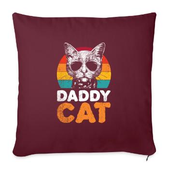Drôle de cat daddy design pour tous les papas de chat - Housse de coussin décorative 45 x 45 cm - bordeaux - Devant