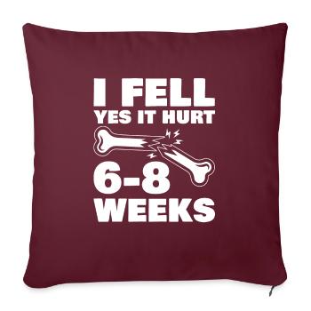 Je suis tombé, oui, il a 6-8 semaines - Housse de coussin décorative 45 x 45 cm - bordeaux - Devant