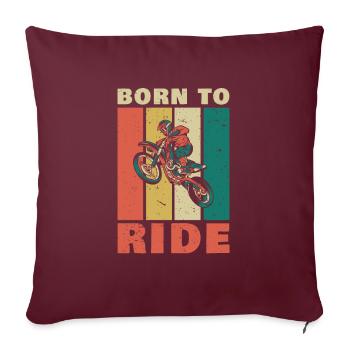 Born to Ride pour tous les motards - Housse de coussin décorative 45 x 45 cm - bordeaux - Devant