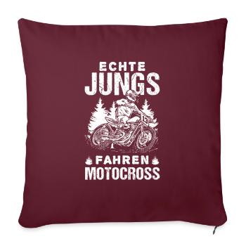 Echte Jungs fahren Motocross für alle Motocross - Sofakissenbezug 45 x 45 cm - Burgunderrot - Vorne