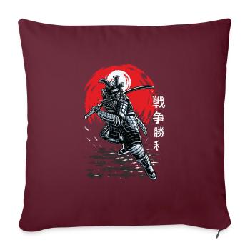Samurai Ninja Fighter japonais pour les fans du Japon - Housse de coussin décorative 45 x 45 cm - bordeaux - Devant