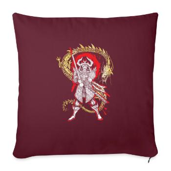 Samurai Ninja Fighter japonais pour les fans du Japon - Housse de coussin décorative 45 x 45 cm - bordeaux - Devant