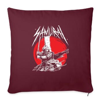 Samurai Ninja Fighter japonais pour les fans du Japon - Housse de coussin décorative 45 x 45 cm - bordeaux - Devant