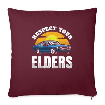 Respectez vos aînés pour tous les fans de course. - Housse de coussin décorative 45 x 45 cm - bordeaux - Devant