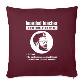 Drôle de barbe Teacher Design pour hommes - Housse de coussin décorative 45 x 45 cm - bordeaux - Devant