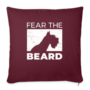 Drôle de peur Le motif du chien de barbe - Housse de coussin décorative 45 x 45 cm - bordeaux - Devant