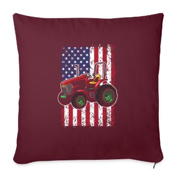 Drapeau américain Conception des agriculteurs locaux - Housse de coussin décorative 45 x 45 cm - bordeaux - Devant