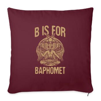 B signifie Baphomet pour fan de religion - Housse de coussin décorative 45 x 45 cm - bordeaux - Devant