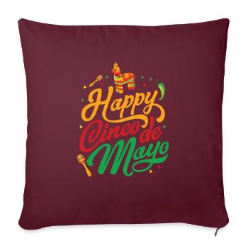Cinco de Mayo joyeux pour les Mexicains - Housse de coussin décorative 45 x 45 cm - bordeaux - Devant