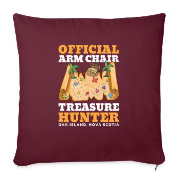 Fauteuil officiel chasseur de trésors - Housse de coussin décorative 45 x 45 cm - bordeaux - Devant