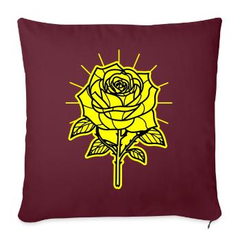 Épines de fleur de rose - Housse de coussin décorative 45 x 45 cm - bordeaux - Devant
