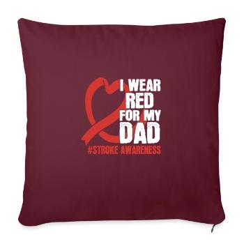 Je porte du rouge pour mon père pour tout le monde - Housse de coussin décorative 45 x 45 cm - bordeaux - Devant