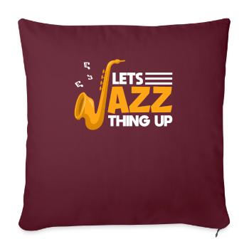 Let’s Jazz Thing Up Saxophone Swing Partitions - Housse de coussin décorative 45 x 45 cm - bordeaux - Devant