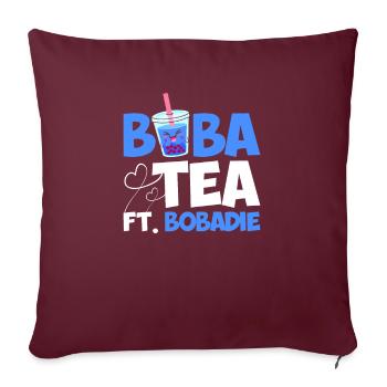 Boba Tea Ft. Bobadie - Sofakissenbezug 45 x 45 cm - Burgunderrot - Vorne