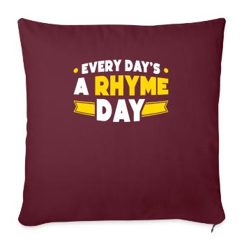 Chaque jour est un jour de rimes - Housse de coussin décorative 45 x 45 cm - bordeaux - Devant