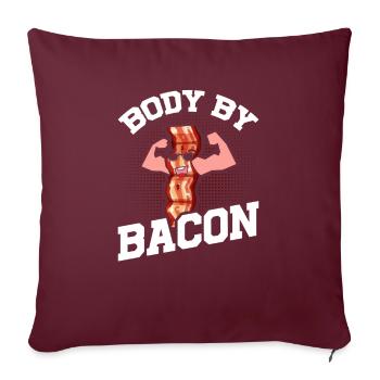 Corps de bacon - Housse de coussin décorative 45 x 45 cm - bordeaux - Devant