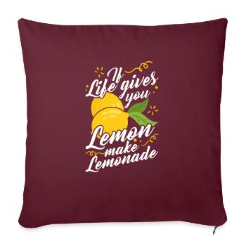 Quand la vie vous donne un citron, faites - Housse de coussin décorative 45 x 45 cm - bordeaux - Devant
