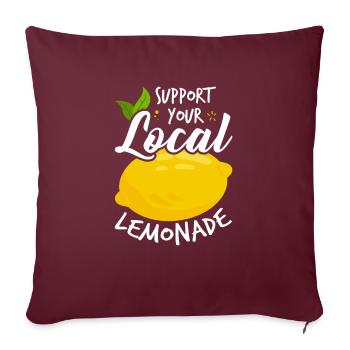 Soutenez votre limonade au citron locale - Housse de coussin décorative 45 x 45 cm - bordeaux - Devant
